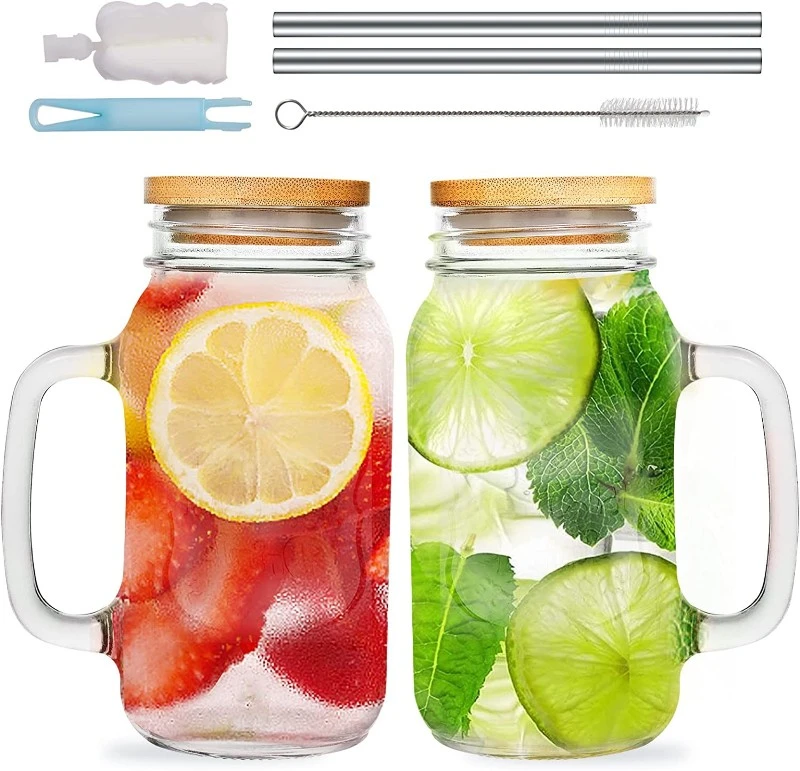 730ML Glass Mason Jar With Straw 6 730ML Glass Mason Jar With Straw 6
