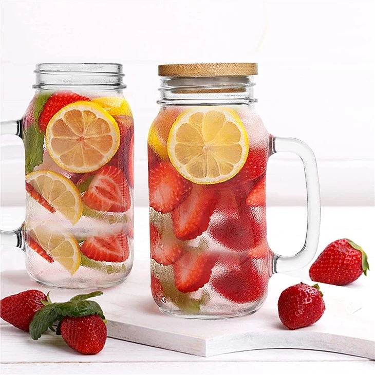 730ML Glass Mason Jar With Straw