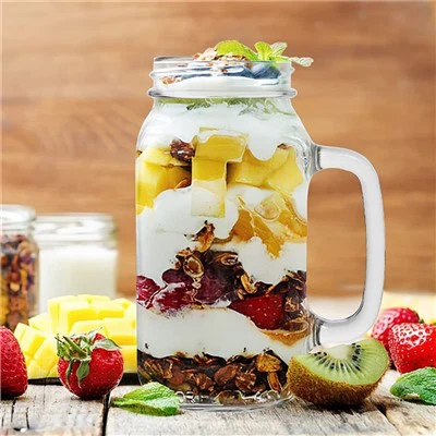 730 мл скляна банка з соломинкою