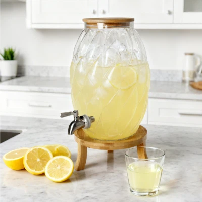 Овальний скляний дозатор-великої місткості